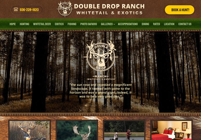 Custom Wordpress, HTML and JS Animated Hunting and Fishing animated